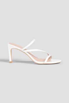 Shop on-sale STUART WEITZMAN Dancer 80 patent-leather mules for Woman. Browse the best deals from STUART WEITZMAN and luxury fashion at The Outnet. Summer Occasion Dress, White Mules, Mid Heel Sandals, Beach Wear Outfits, Stuart Weitzman Shoes, Leather Mules, Mid Heel, Shoe Box, Shoe Sale