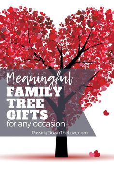 a heart shaped tree with the words merry family tree gifts for any occasion