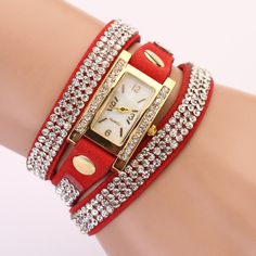 Women's Dress Watches, Casual Bracelets, Faux Leather Bracelets, Bracelet Wrist, Bracelet Watches Women, Woven Wrap, Stylish Watches, Leather Watch Bands, Women's Watch