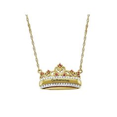 The Keepsake Maia crown pendant is a beautiful gift with 7 round gemstones in the color your choice, and an area of personalization along the front center. Choose one of 12 colors for the gemstones. Available with genuine or simulated gemstones, in Valadium, SilverPlus, 10k or 14k yellow or white gold metals. Comes with an 18" rope chain. Size: one size.  Gender: female.  Age Group: adult. Family Jewelry, Crown Pendant, Family Jewellery, Personalized Family, Personalized Necklace, Rope Chain, Personalized Jewelry, Gender Female, Birthstone