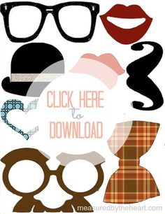 a poster with different types of glasses and hats