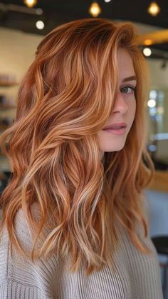 Balayage In Red Hair, Strawberry Blonde With Balayage, Blond Copper Highlights, Red Hair Vs Blonde Hair, Strawberry Blonde With Red Lowlights, Ginger And Blonde Balayage, Blonde Red Hair Balayage, Balayage Hair On Red Hair, Blonde Face Framing Highlights Red Hair