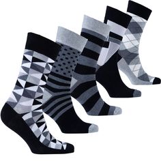 ADD A FUN & FUNKY TOUCH TO EVERY OUTFIT with the Socks n Socks premium men's cotton dress socks, which are here to dazzle everyone with their colorful design and trendy patterns! COMFORT,LUXURY & STYLE AT YOUR FEET! Our business socks for men are made from 80% Turkish super-soft cotton, 18% nylon and 2% spandex, in order to offer your feet a comfy, snug and perfect fit. Make a statement and put your best foot forward! 100% TRENDY STYLE OR YOUR MONEY BACK! That's our unconditional guarant Set Socks, Trendy Patterns, Mens Dress Socks, Men Store, Sock Packs, Socks For Men, Patterned Socks, Dress Socks, Sock Gifts