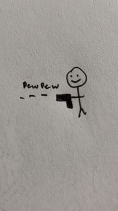 a drawing of a stick figure with the words new on it