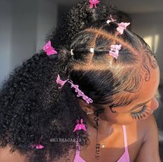 Rubber Band Natural Hairstyles For Black Women, Short Natural Hairstyles With Rubber Bands, Elastic Band Hairstyles Black Women, Colorful Rubber Band Hairstyles Natural Hair, Natural Hairstyles With Heart, Rubber Band Pigtail Hairstyles, Natural Hairstyle Ideas With Rubber Bands, Colored Rubber Bands Hairstyles, Rainbow Rubber Band Hairstyle