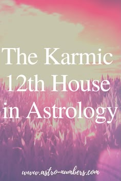 a field with the words, the karmic 12th house in astrology