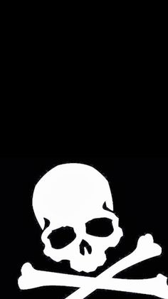 a skull and crossbones on a black background