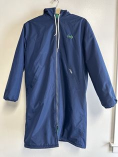 VTG TruWest Swim Parka Jacket Green Blue Fleece Small USA Huntington Beach | eBay Blue Long Sleeve Outerwear For Outdoor, Navy Casual Outerwear For Travel, Blue Casual Outerwear With Fleece Lining, Casual Blue Outerwear With Fleece Lining, Navy Travel Outerwear With Pockets, Blue Sporty Outerwear With Fleece Lining, Casual Outerwear With Fleece Lining For Travel, Blue Travel Outerwear With Pockets, Blue Outerwear With Fleece Lining For Outdoor Activities