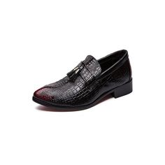 #Color_Red Slip-on Tassel Loafers With Brogue Detailing, Business Slip-on Faux Leather Shoes, Business Slip-on Tassel Loafers With Closed Toe, Casual Pointed Toe Tassel Loafers With Leather Sole, Casual Tassel Loafers With Pointed Toe And Leather Sole, Business Textured Sole Closed Toe Moccasins, Casual Tassel Loafers With Pointed Toe, Business Slip-on Tassel Loafers With Round Toe, Business Slip-ons With Brogue Detailing And Flat Heel