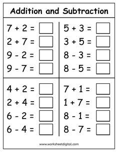 addition and subtraction worksheet for students to practice their math skills with