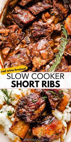 slow cooker short ribs with mushrooms and potatoes