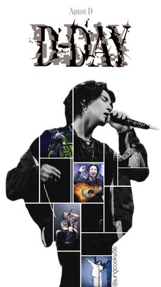 an advertisement for the band's upcoming album, b - day with photos of him singing