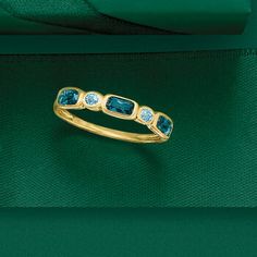 Ross-Simons - .90ct t. w. London, Sky Blue Topaz Ring in 14kt Yellow Gold. Size 6. Two complementary shades of blue shine across this stunning 14kt yellow gold ring. Featuring .90 ct. t. w. London and sky blue topaz in an alternating geometric pattern. 1/8" wide. London and sky blue topaz ring. Blue Topaz birthstones are the perfect gift for December birthdays. Yellow Gold Blue Topaz Baguette Cut Ring, Yellow Gold Baguette Cut Blue Topaz Ring, Blue Topaz Baguette Cut Ring In Yellow Gold, Baguette Cut Blue Topaz Ring In Yellow Gold, Blue Topaz Baguette Cut Ring In 14k Gold, Black Onyx Hoop Earrings, Coral Drop Earrings, Sky Blue Topaz Ring, Opal Drop Earrings