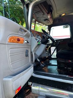 the interior of a vehicle with its door open