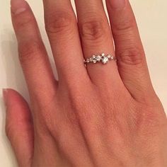 Cluster Ring in 925 sterling silver CZ Diamond cluster ring | Etsy Delicate Silver Diamond Ring With Vs Clarity, White Sparkling Rings For Promise, White Sparkling Promise Ring, Dainty Sparkling Wedding Rings, Sparkling Dainty Wedding Rings, Delicate Vvs Clarity Silver Diamond Ring, Dainty Cluster Diamond Promise Ring, White Sparkling Diamond Promise Ring, Wedding Diamond Cluster Ring With Sparkling Details