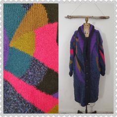 Ready to look fabulous?! Vintage Multicolor Cardigan For Winter, Vintage Multicolor Winter Cardigan, Vintage Oversized Outerwear For Winter, Oversized Vintage Outerwear For Winter, One Size Vintage Winter Cardigan, Multicolor Winter Outerwear For Layering, Retro Winter Layering Outerwear, Retro Winter Outerwear For Layering, Vintage Multicolor Winter Outerwear