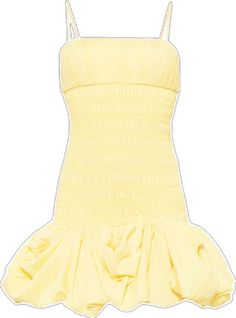 Fitted Strapless Mini Dress With Smocked Bodice, Fitted Yellow Bandeau Dress, Fitted Strapless Dress With Smocked Back And Mini Length, Spring Bandeau Mini Dress With Ruched Bodice, Summer Bandeau Mini Dress With Ruched Bodice, Yellow Ruched Fitted Mini Dress, Fitted Yellow Ruched Mini Dress, Chic Yellow Mini Strapless Dress, Summer Strapless Dress With Ruched Fitted Bodice