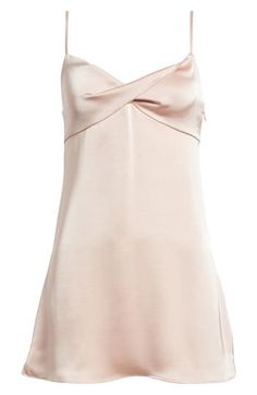 Steal the show in this simple and sweet mini updated in glossy satin and fronted with an eye-catching twist. Sweetheart neck Spaghetti straps 100% polyester Machine wash, dry flat Imported Not available for sale and shipment to Germany