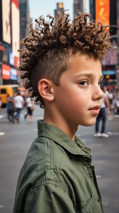 Curly Mohawk is a fun and funky haircut for boys with curly hair. It’s a less intense version of a traditional mohawk but keeps the playful spirit alive with curls. Haircuts With Designs, Black Boy Haircut, Haircuts For Black Boys, Dreads With Undercut, Leo Hair, Cornrows For Boys, Boys Haircuts Long Hair, Boys Haircuts With Designs