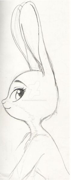 a drawing of a rabbit with long ears