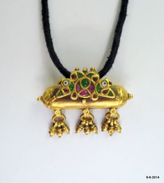 "vintage antique tribal old 22k gold amulet pendant necklace taviz from rajasthan india. nice design made of 22k yellow gold, good for jewelry collection. Note - pendant is filled with wax. Piece is much check pictures carefully for more detail. Height with bells - 3 cm(1.18\") width max.- 3.8 cm(1.5\") weight - 14.5 grams material - 22k yellow gold & original old worn piece." Gold Amulet, Gold Bridal Necklace, Mommy Jewelry, Antique Gold Jewelry Indian, Gold Jewelry Simple Necklace, Handmade Gold Jewellery, Antique Jewelry Indian, Antique Gold Jewelry, Gold Jewelry Simple