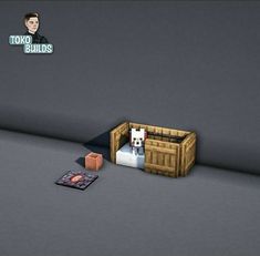 an image of a minecraft kitchen with the door open and some items on the floor