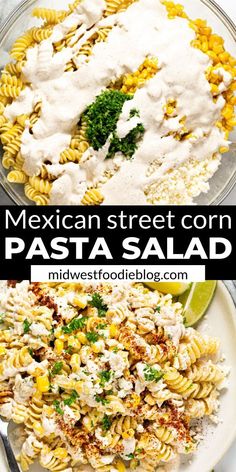 mexican street corn pasta salad with sour cream dressing