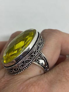 Large brilliant amber antique glass Ornate German Silver NOT 925 Vintage ring, does not tarnish Size 7 My jeweler will re size for a $20 fee All rings are shipped free I. The US in a nice gift box. Check out our over a THOUSAND great reviews Engraving is $4 per letter and is not always perfect depending on the piece. It can take a few days if the jeweler is busy. This is payable to Paypal Judithsltd@gmail.com Purple Art, Vintage Art Glass, Glass Gems, Vintage Rainbow, German Silver, Antique Glass, Vintage Ring, Earrings Photo, Vintage Yellow