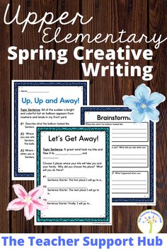 the upper elementary spring creative writing activity for students to practice their handwriting and spelling skills