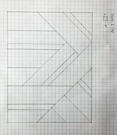 a piece of graph paper that has been drawn with the lines on it, and an arrow