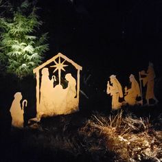 christmas nativity scene with three wise men and baby jesus