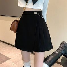 High Waist Mini Skirts Women New Korean Style Streetwear Chain Jupe Solid Color Ladies A-line Short Pleated Faldas Mujer sold by Haki Store on Storenvy Skirts Women, A Line Shorts, Style Streetwear, Korean Fashion, Womens Skirt, High Waist, A Line, Mini Skirts, Shop Now