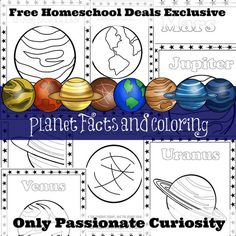 the planets and their names are shown in this printable coloring page for kids to color