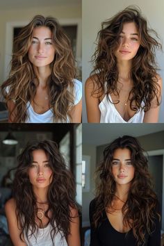 Long Hair With Layers Beach Waves, Long Beach Curls, Beach Wave Haircut, Beachy Waves Long Hair, Texture Curls, Hairstyle Reference, Beachy Waves Hair, Rambut Brunette, 2023 Hair