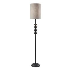 Set on a sturdy dome base, the Beatrice floor lamp from Adesso captures attention with its minimalist matte black silhouette detailed with sculptural accents. A sophisticated lighting solution, this contemporary lamp is topped with a cylindrical taupe textured fabric shade that filters light to create a soft glow. Lamps Tall, Light Flooring Living Room, Minimalist Floor Lamp, Contemporary Lamp, Stylish Floor Lamp, Office Lamp, Contemporary Floor Lamps, Contemporary Lamps, Cost Plus World Market