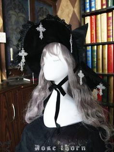 Attention: This price includes a hat only, others are not included. Witch Accessories, Punk Style Outfits, Cosplay Fashion, Victorian Accessories, Rose Thorns, Halloween Witch Hat, Witch Outfit, Beautiful Wigs, Witch Halloween