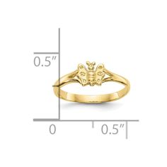 10KT Yellow Gold Ring; Size 2 Formal Adjustable Butterfly Ring, Adjustable Formal Butterfly Ring, Adjustable Yellow Gold Birthday Ring, Gold Butterfly, Yellow Gold Ring, Yellow Gold Rings, Gold Ring, Gold Rings, Ring Size