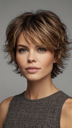 Stylish Short Layered Haircuts Ideas for Short Layered Cut with Fringe 💅 Textured Short Haircuts, Haïr Cut For Long Hair, Edgy Haircuts, Layered Cut, Choppy Bob Hairstyles