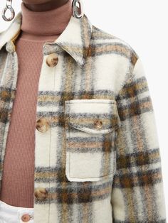 Blanket Coat, Women Overcoat, Isabel Marant Etoile, Wool Blend Coat, Swaggy Outfits, Women Trends, Oversized Shirt, Isabel Marant, Plaid Scarf