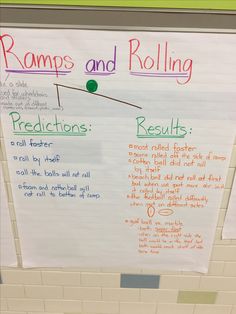 a bulletin board with writing on it in a classroom setting that reads bumps and rolling