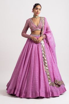 Ridhi Mehra | Narcissa Black Embroidered Lehenga Set | INDIASPOPUP.COM Blouse Of Lehenga Design, Simple Silk Lehenga Designs, Nice Blouse Designs, Pink Lehenga Look, Pink Lehenga Blouse, Dark Pink Lehenga, Indian Ghagra, Lehnga Outfit, Wedding Lehangas