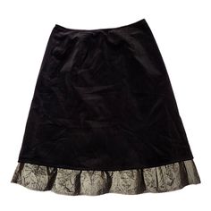 Hanna Andersson Black Velvet Skirt With Gray Ruffle Lined Womens Small 4/6 Us Skirt Is New With Tags. * Skirt-100% Cotton * Lining - 100% Polyester * Black Velvet Skirt * Gray Polka Dot Ruffle * Elastic Waist * Side Zipper And Button Closure * Ruffle Shows Approx. 4" * Waist - 27" * Waist To Hem W/ Ruffle- 24" Black Velvet Skirt, Velvet Skirt, Hanna Andersson, Gray Skirt, Black Velvet, Side Zipper, Polka Dot, Elastic Waist, Outlet