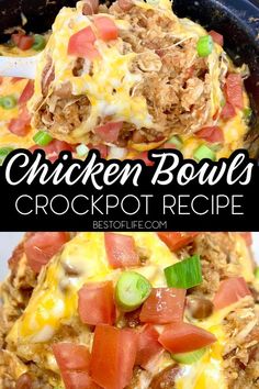 this chicken bowl is loaded with crockpot and vegetables