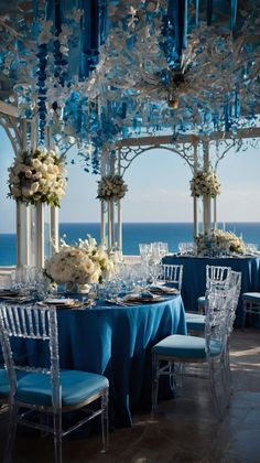 Blue Dreams: A Guide to Planning Your Perfect Blue Themed Wedding Explore Decor, Venue Decorations, Wedding Venue Decorations, Floral Ideas, Decor Fashion, Wedding Idea