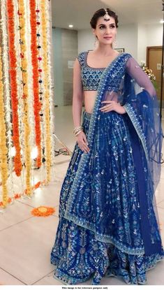 Bollywood Kriti Sanon Royal blue tafetta silk Lehenga choli Lehnga Dress, Bollywood Lehenga, Designer Bridal Lehenga, Blue Lehenga, Lehenga Choli Online, Patiala Salwar, Indian Bridal Dress, Indian Woman