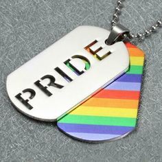 New Rainbow Pride Dog Tag Pendant Chain Necklace LGBT Gay Lesbian Jewelry | eBay