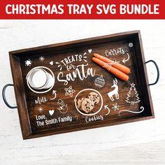 christmas tray svg bundle with carrots and cookies