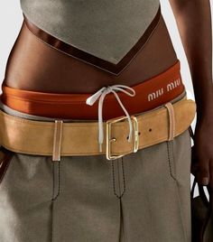 Catwalk Aesthetic, Belts Outfits, Suede Aesthetic, Belted Outfits, Aesthetic Belts, Miu Miu Aesthetic, Belt Aesthetic, Miu Miu Belt, Clothes Photoshoot