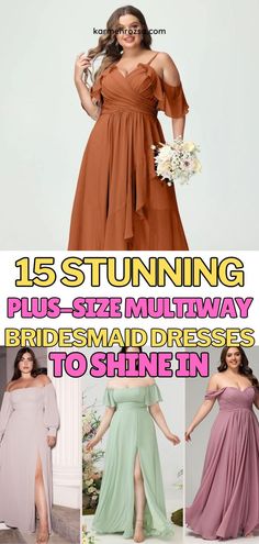 15 stunning plus-size multiway bridesmaid dresses to shine in. Make your wedding day photos unforgettable with these ethereal dresses, designed to fit and flatter beautifully. These must-have multiway gowns will add a touch of elegance to your special day. Infinity Dress Champagne Color, Convertable Bridesmaids Dresses, Azazie Champagne Bridesmaid Dresses, Multi-way Bridesmaid Dresses, Dusty Pink Bridesmaid Dresses Multiway, Summer Bridesmaid Multi-way Dresses