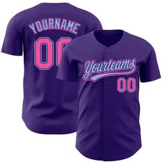 Softball Jerseys Designs, Purple Jersey, Jersey Collection, Softball Jerseys, Custom Baseball Jersey, Blue Football, Custom Basketball, Number 3, Baseball Shirts